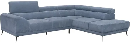 Orofino 2-pc. Sectional Sofa in Blue by Homelegance