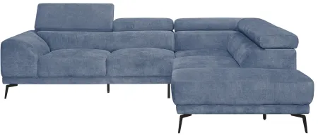 Orofino 2-pc Sectional Sofa in Blue by Homelegance