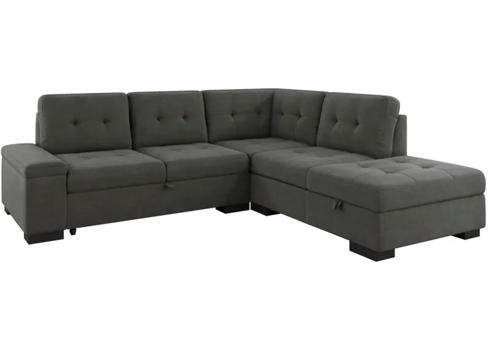 Antonio 2-pc. Sectional w/ Full Sleeper in Dark Gray by Homelegance