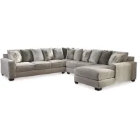 Ardsley 4-pc. Sectional with Chaise in Pewter by Ashley Furniture