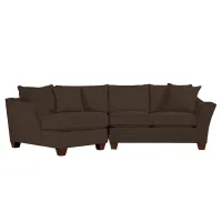 Foresthill 2-pc. Left Hand Cuddler Sectional Sofa in Suede So Soft Chocolate by H.M. Richards