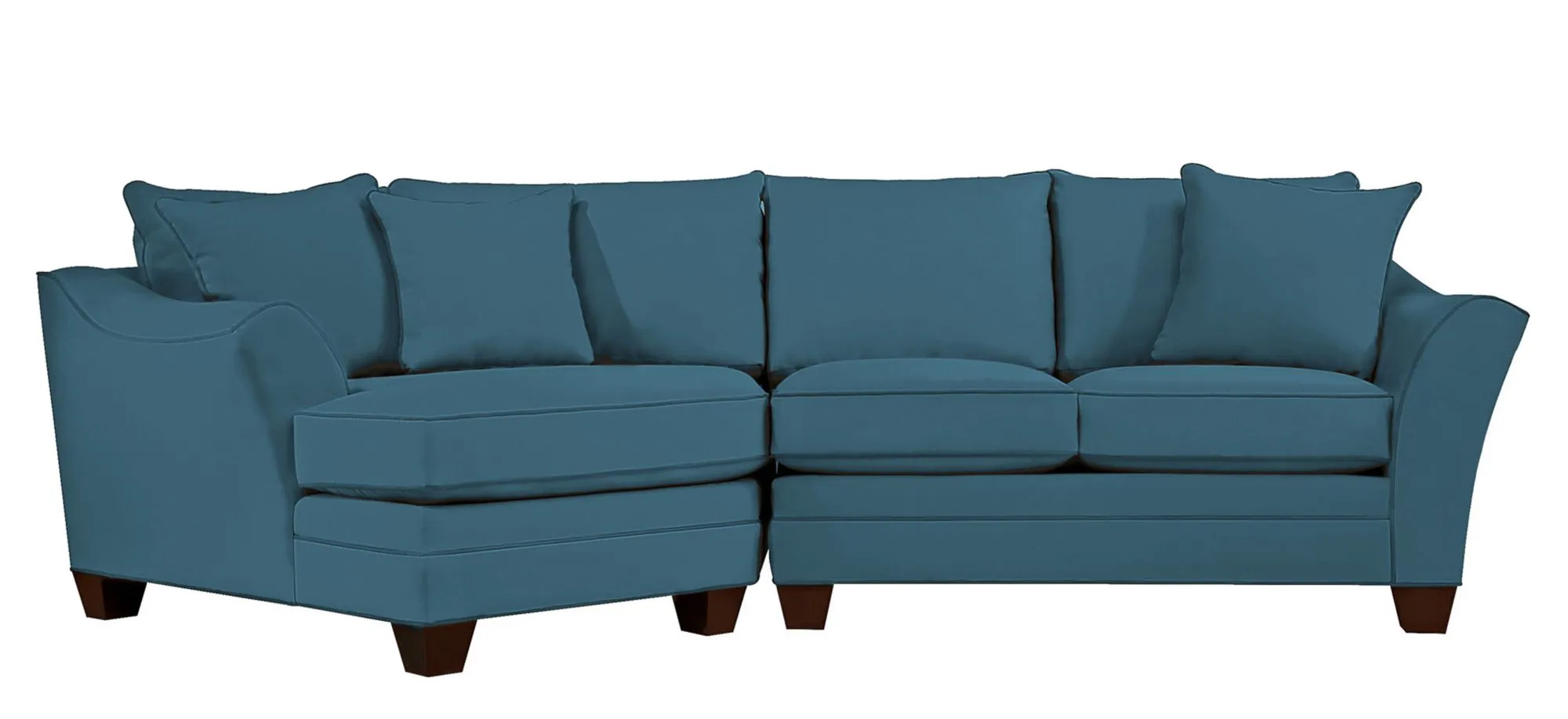 Foresthill 2-pc. Left Hand Cuddler Sectional Sofa in Suede So Soft Lagoon by H.M. Richards