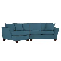 Foresthill 2-pc. Left Hand Cuddler Sectional Sofa in Suede So Soft Lagoon by H.M. Richards