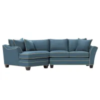 Foresthill 2-pc. Left Hand Cuddler Sectional Sofa in Suede So Soft Indigo/Mineral by H.M. Richards