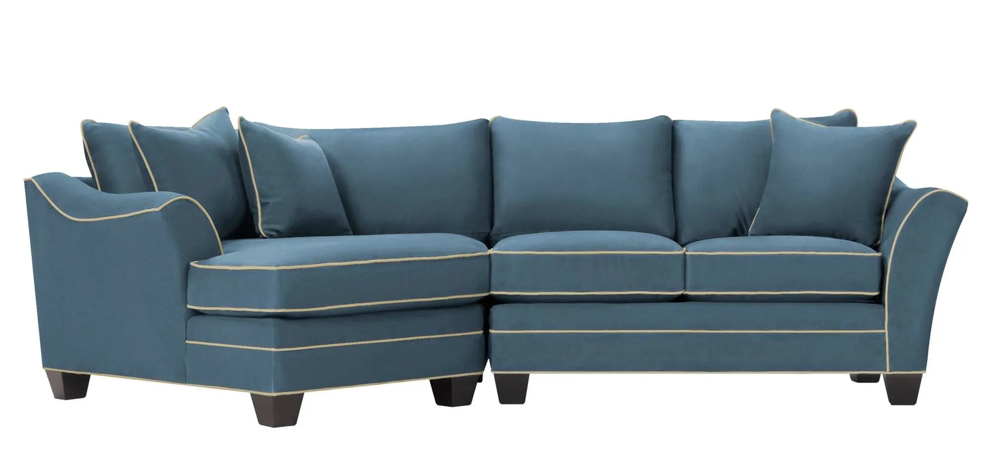 Foresthill 2-pc. Left Hand Cuddler Sectional Sofa in Suede So Soft Indigo/Mineral by H.M. Richards