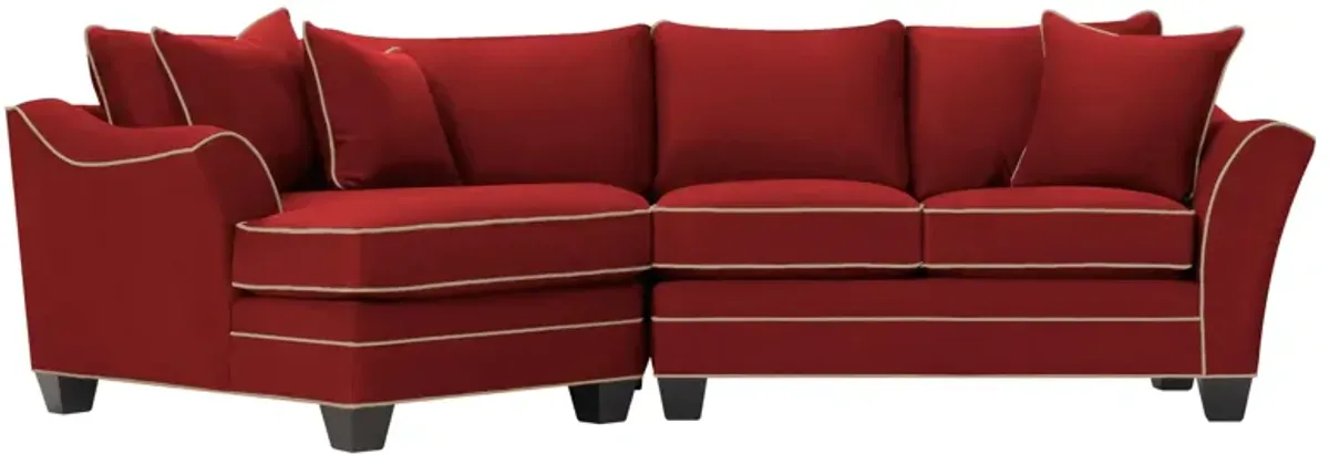 Foresthill 2-pc. Left Hand Cuddler Sectional Sofa in Suede So Soft Cardinal/Mineral by H.M. Richards