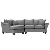 Foresthill 2-pc. Left Hand Cuddler Sectional Sofa in Suede So Soft Platinum/Slate by H.M. Richards