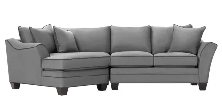 Foresthill 2-pc. Left Hand Cuddler Sectional Sofa in Suede So Soft Platinum/Slate by H.M. Richards