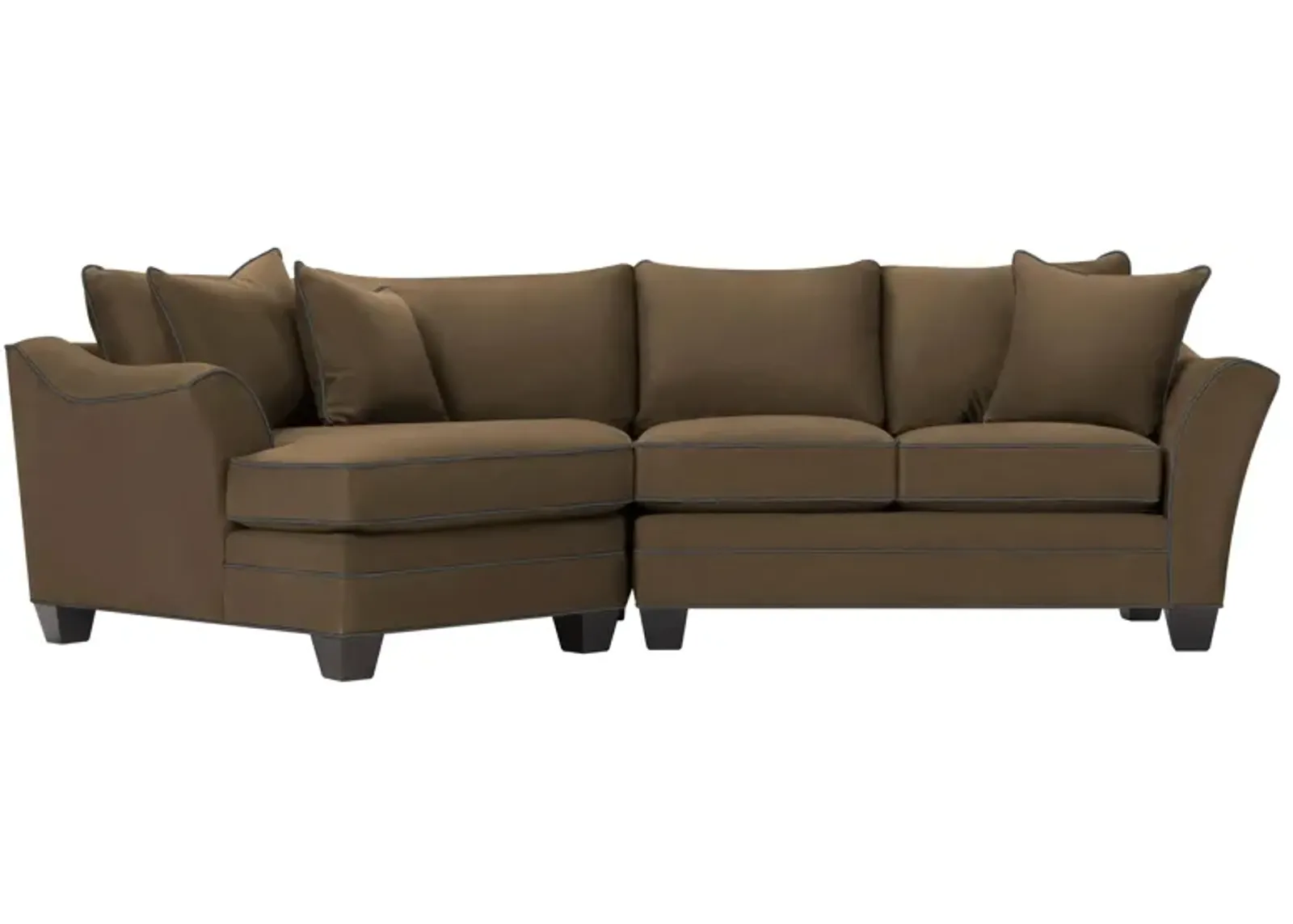 Foresthill 2-pc. Left Hand Cuddler Sectional Sofa in Suede So Soft Mineral/Slate by H.M. Richards