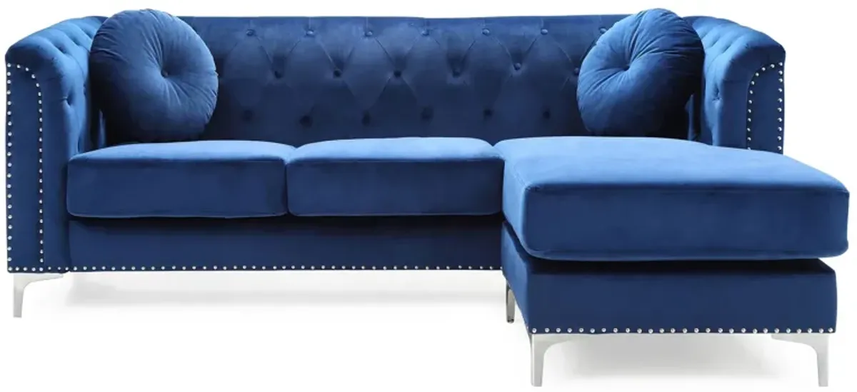 Delray 2-pc. Reversible Sectional Sofa in Blue by Glory Furniture