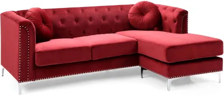 Delray 2-pc. Reversible Sectional Sofa in Red by Glory Furniture