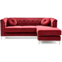 Delray 2-pc. Reversible Sectional Sofa in Red by Glory Furniture