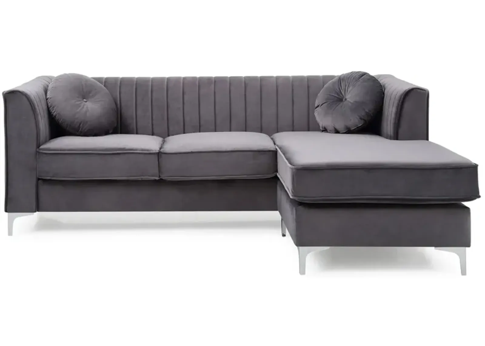 Deltona 2-pc. Reversible Sectional Sofa in Gray by Glory Furniture