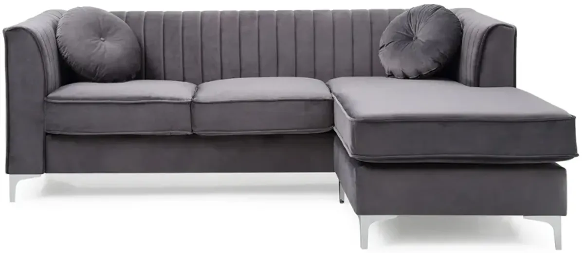 Deltona 2-pc. Reversible Sectional Sofa in Gray by Glory Furniture