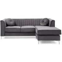 Deltona 2-pc. Reversible Sectional Sofa in Gray by Glory Furniture
