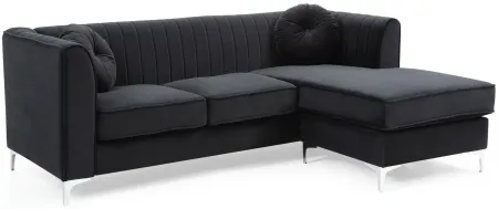 Deltona 2-pc. Reversible Sectional Sofa in Black by Glory Furniture