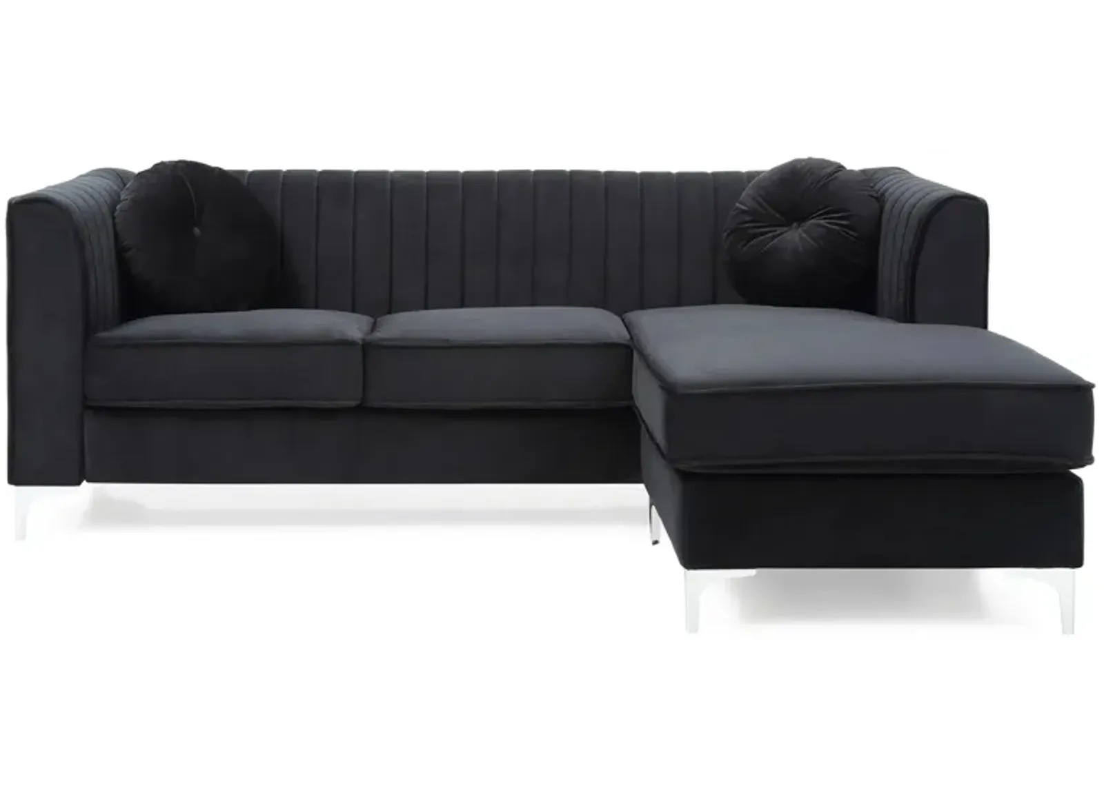 Deltona 2-pc. Reversible Sectional Sofa in Black by Glory Furniture