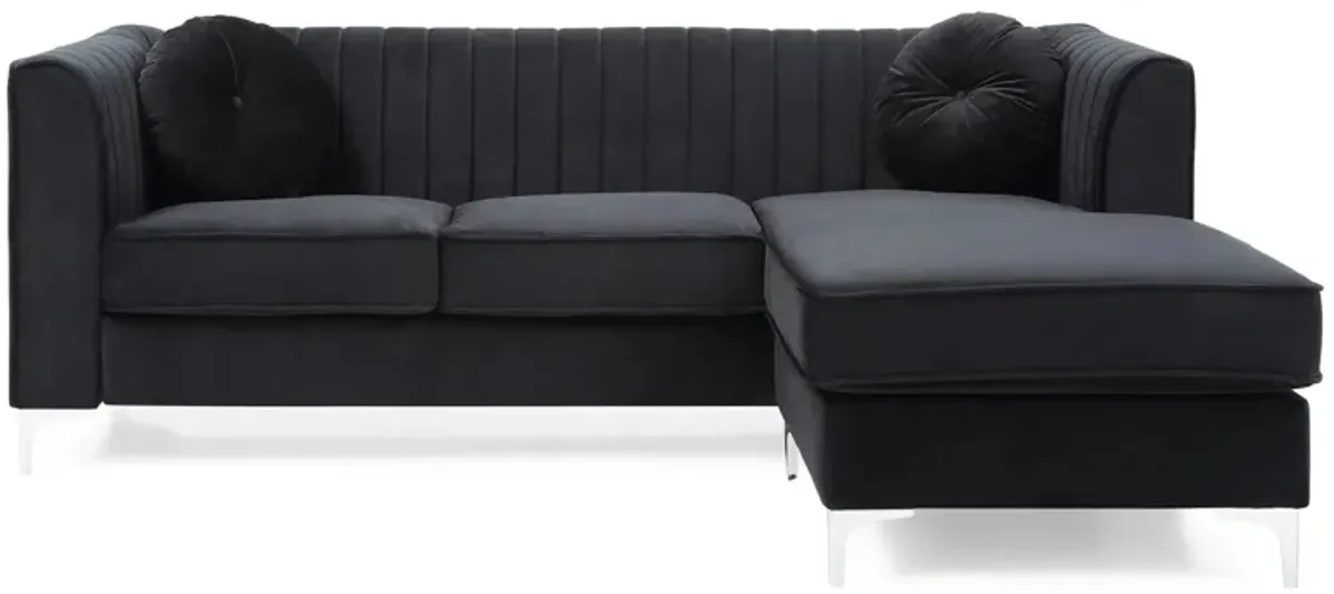 Deltona 2-pc. Reversible Sectional Sofa in Black by Glory Furniture