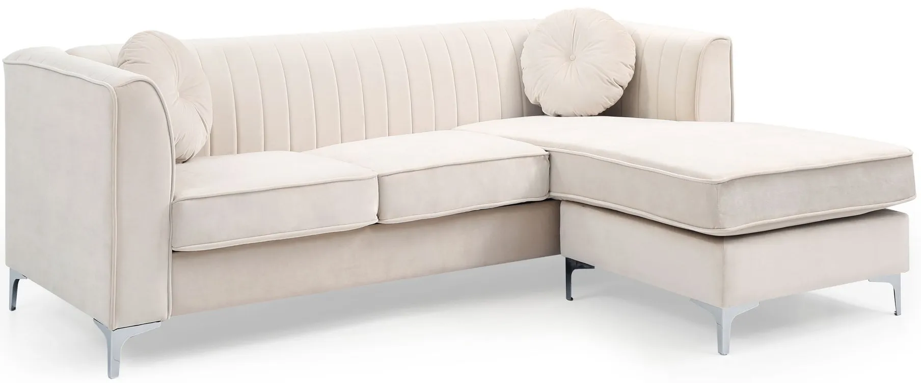 Deltona 2-pc. Reversible Sectional Sofa in Ivory by Glory Furniture