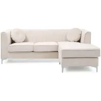 Deltona 2-pc. Reversible Sectional Sofa in Ivory by Glory Furniture