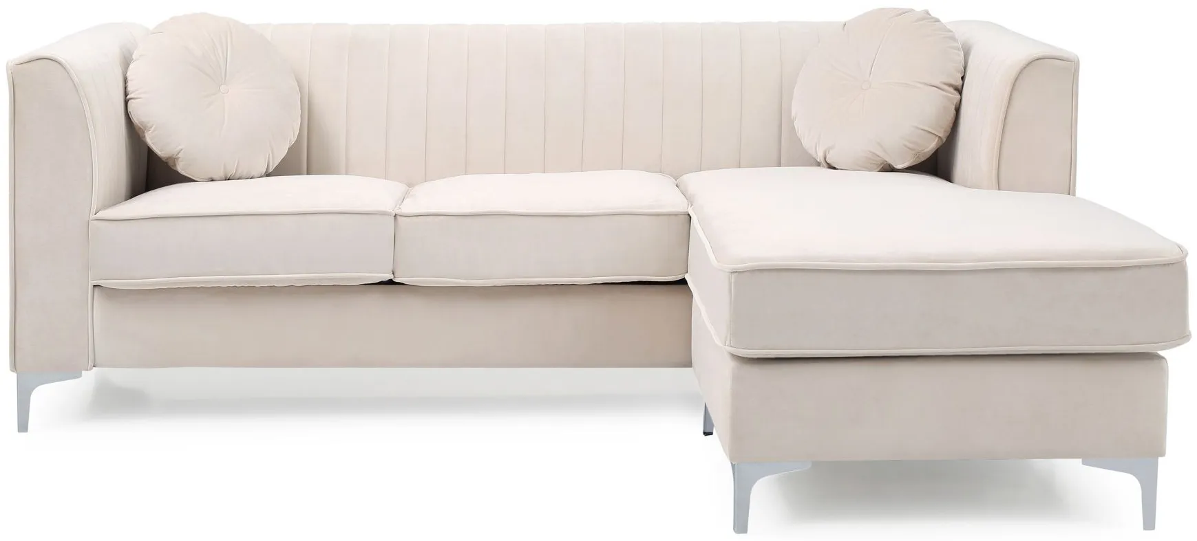 Deltona 2-pc. Reversible Sectional Sofa in Ivory by Glory Furniture