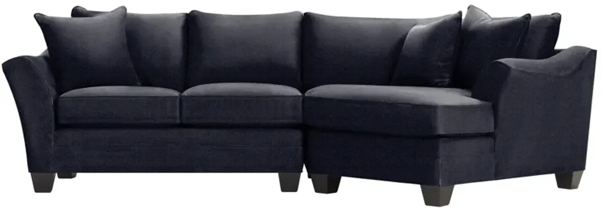 Foresthill 2-pc. Right Hand Cuddler Sectional Sofa in Sugar Shack Navy by H.M. Richards