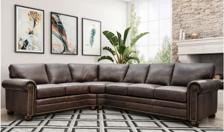 Savannah 2-pc. Sectional Sofa in Urban Mahogany by Omnia Leather