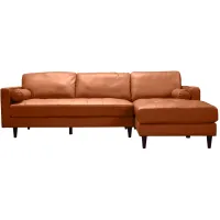 Amara Chaise Sectional Sofa in Cognac by Lea Unlimited