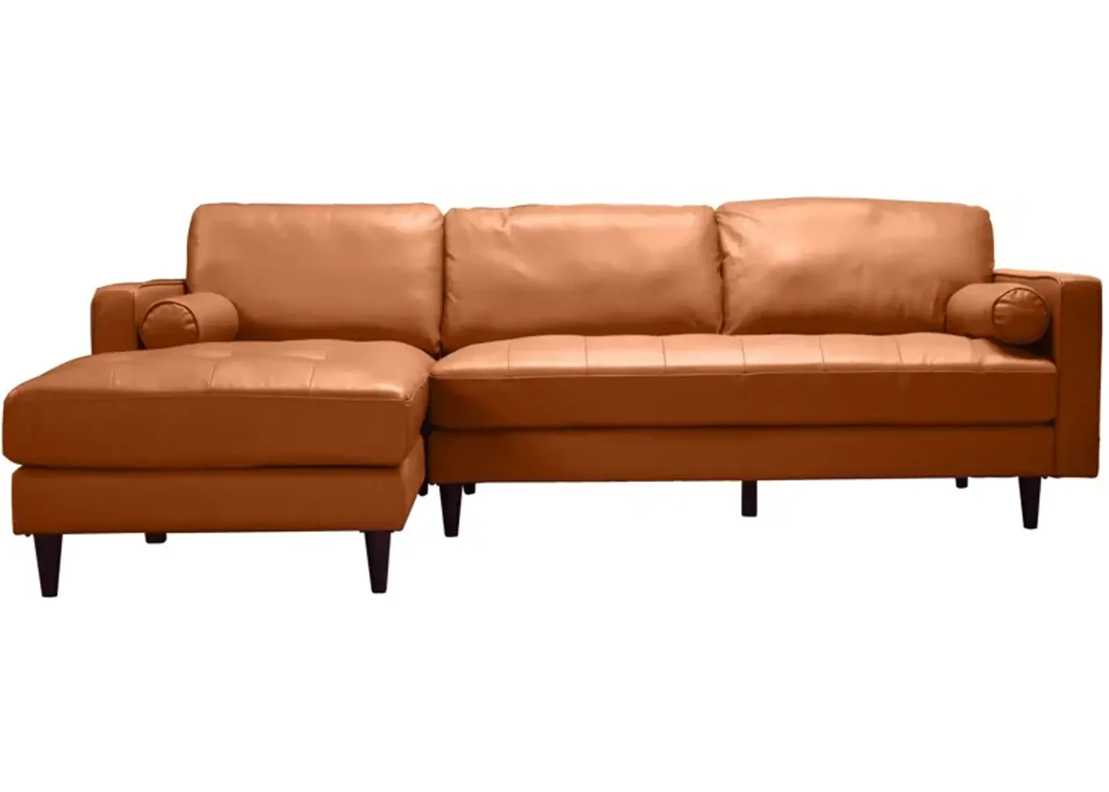 Amara Chaise Sectional Sofa in Cognac by Lea Unlimited