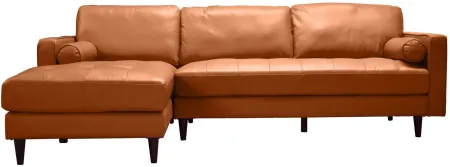 Amara Chaise Sectional Sofa in Cognac by Lea Unlimited