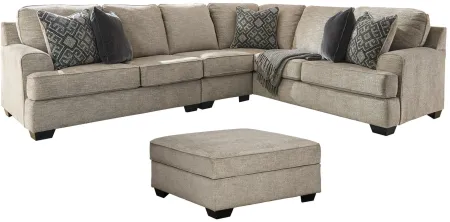 Bovarian 3-pc. Sectional with Ottoman in Stone by Ashley Furniture