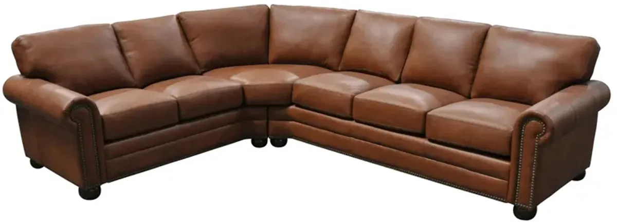 Savannah 2-pc. Sectional Sofa in Urban Cedar by Omnia Leather