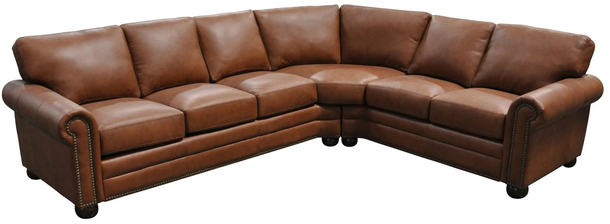 Savannah 2-pc. Sectional Sofa in Urban Cedar by Omnia Leather