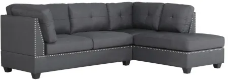 Edelweiss 2-pc. Sectional Sofa in Dark Gray by Homelegance