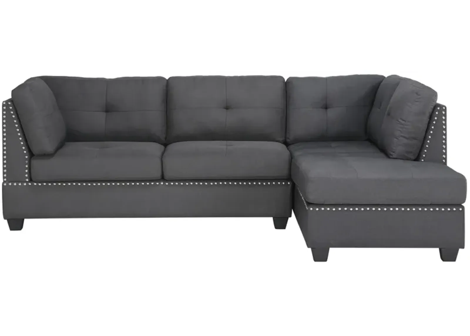 Edelweiss 2-pc. Sectional Sofa in Dark Gray by Homelegance