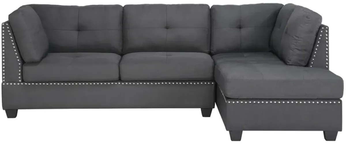 Edelweiss 2-pc. Sectional Sofa in Dark Gray by Homelegance