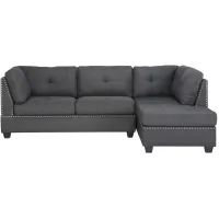 Edelweiss 2-pc. Sectional Sofa in Dark Gray by Homelegance