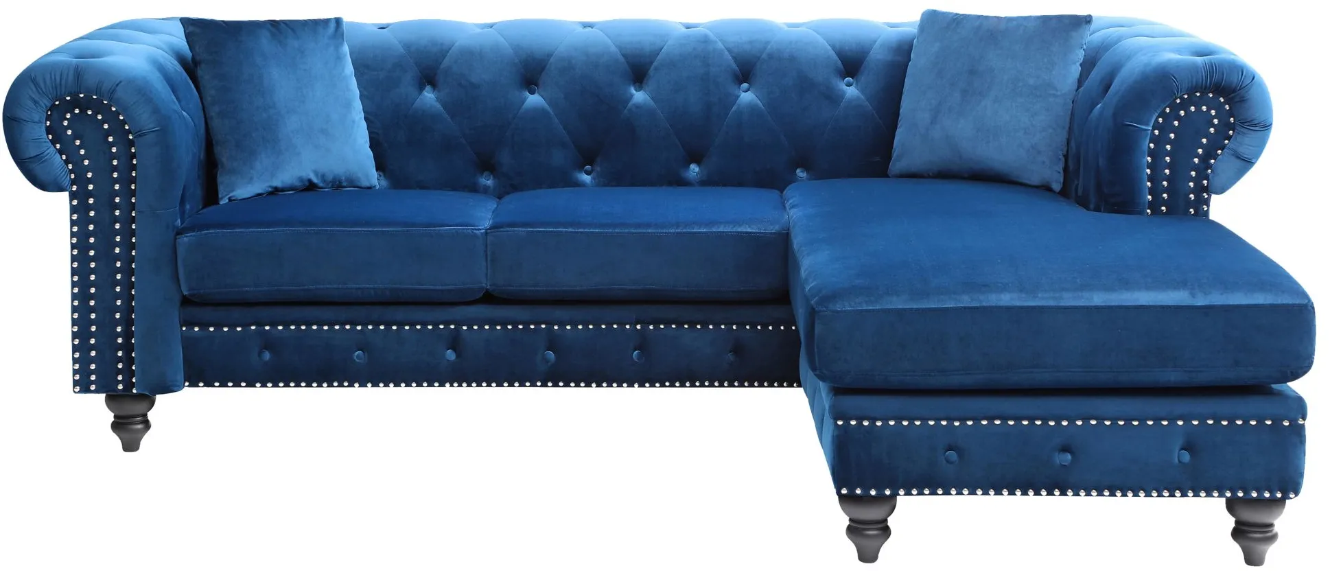 Nola 2-pc. Sectional Sofa in Navy Blue by Glory Furniture