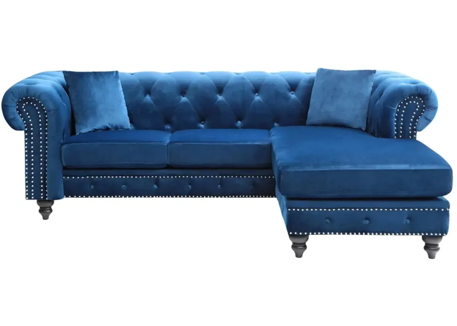 Nola 2-pc. Sectional Sofa in Navy Blue by Glory Furniture