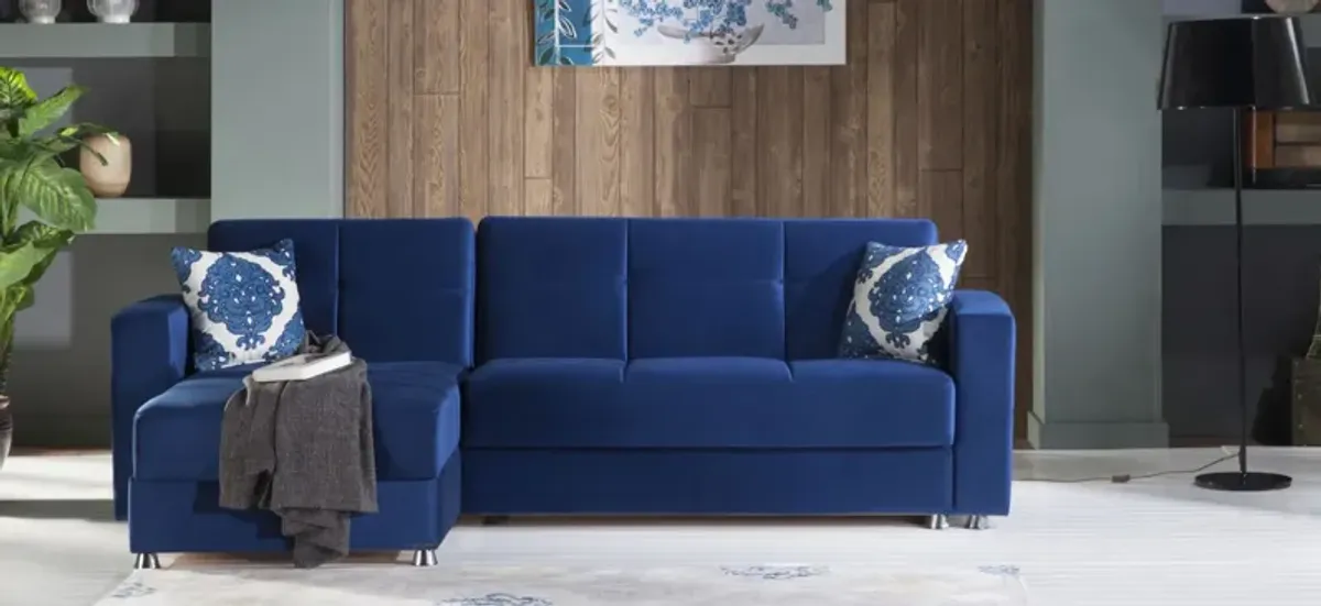 Aracely 2-pc. Reversible Sectional Sofa in Navy by HUDSON GLOBAL MARKETING USA