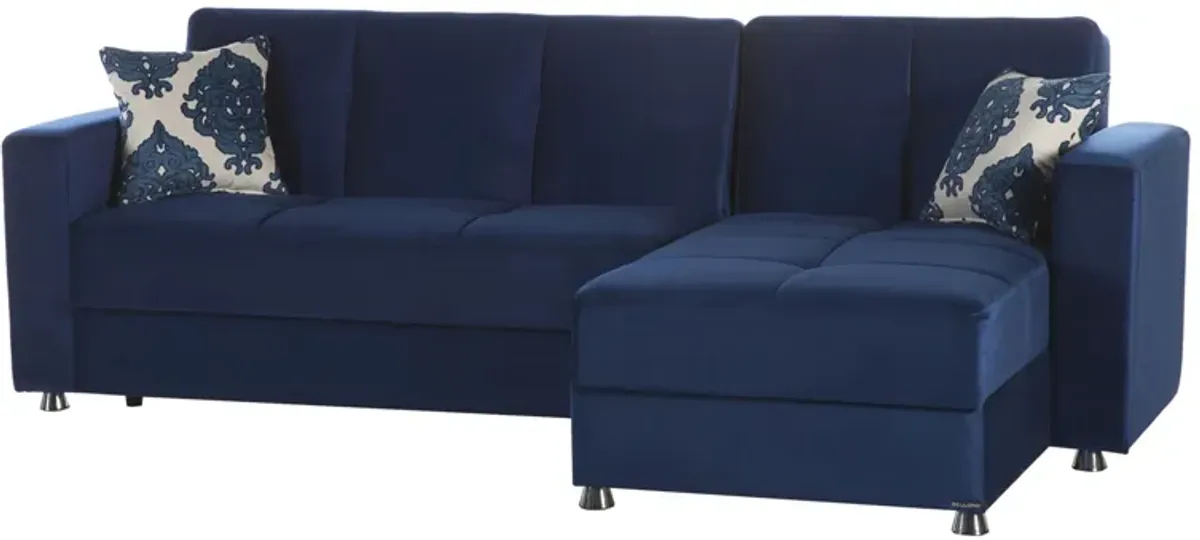 Aracely 2-pc. Reversible Sectional Sofa in Navy by HUDSON GLOBAL MARKETING USA