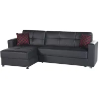 Aracely 2-pc.. Reversible Sectional Sofa in Black by HUDSON GLOBAL MARKETING USA