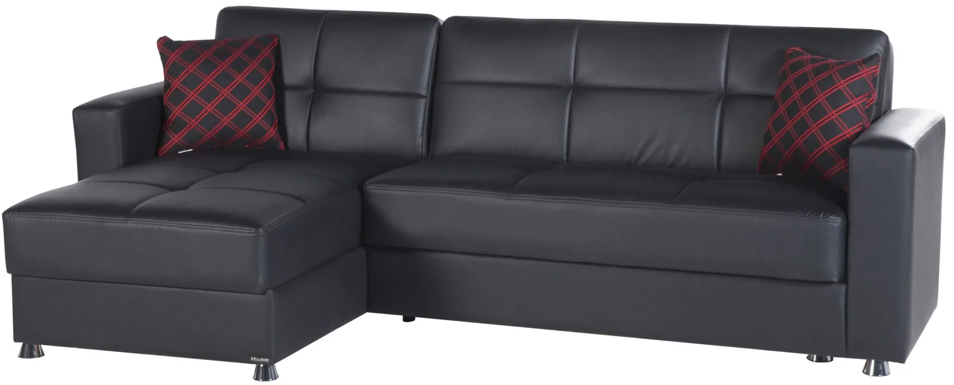 Aracely 2-pc.. Reversible Sectional Sofa in Black by HUDSON GLOBAL MARKETING USA