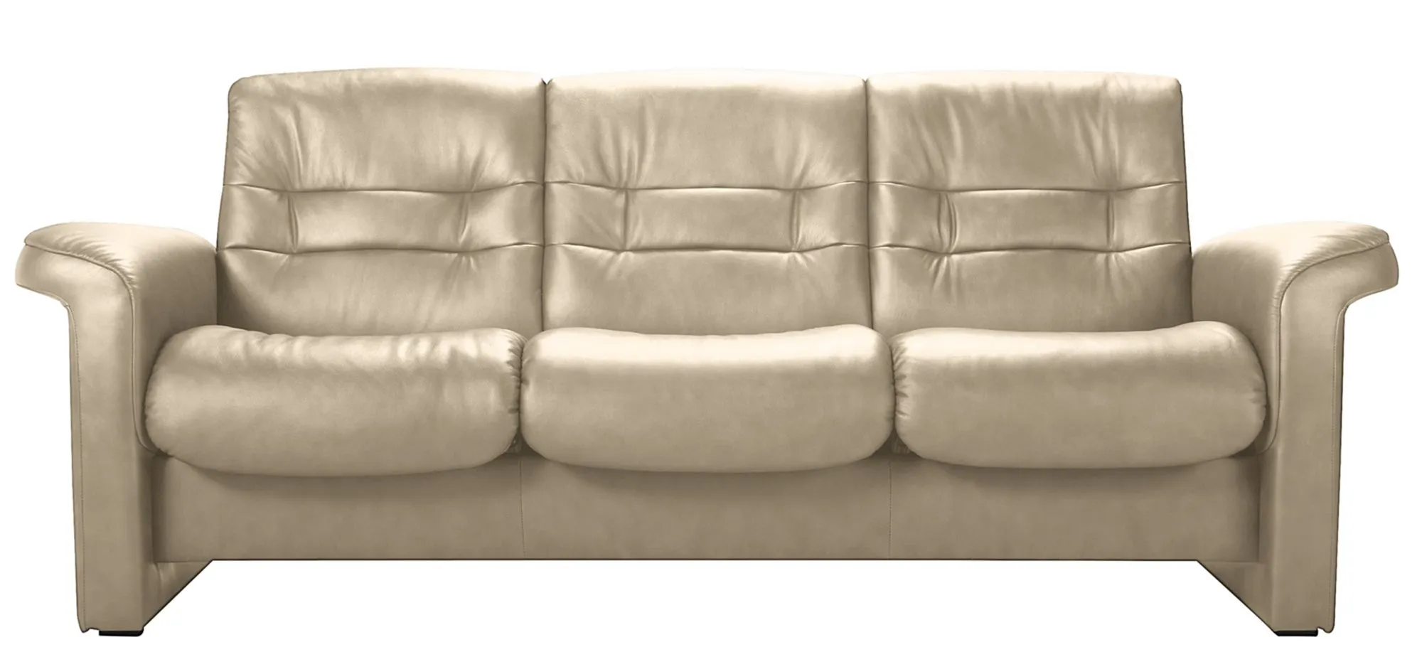 Stressless Sapphire Leather Reclining Low-Back Sofa in Paloma Light Grey by Stressless