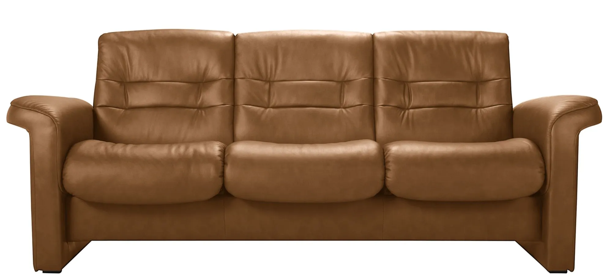 Stressless Sapphire Leather Reclining Low-Back Sofa in Paloma Taupe by Stressless