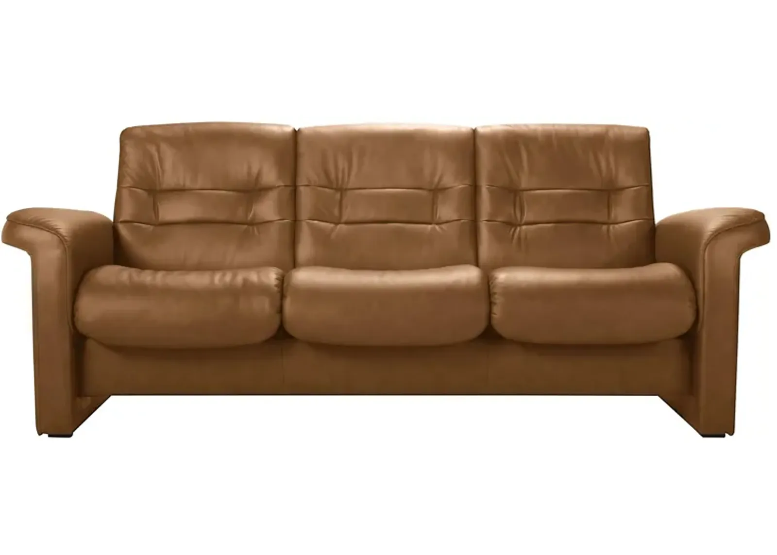 Stressless Sapphire Leather Reclining Low-Back Sofa in Paloma Taupe by Stressless