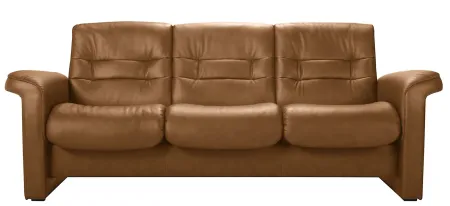 Stressless Sapphire Leather Reclining Low-Back Sofa in Paloma Taupe by Stressless
