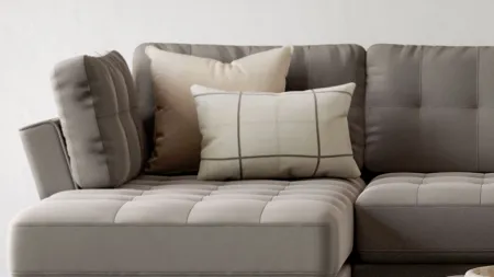 Daine Lumbar Throw Pillow in Windowpane Chalk by Fusion Furniture