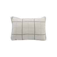 Daine Lumbar Throw Pillow in Windowpane Chalk by Fusion Furniture