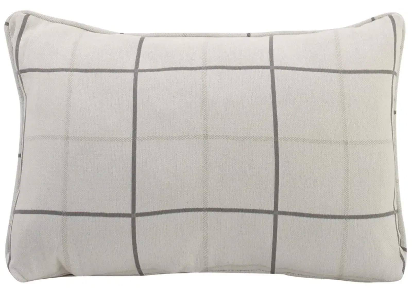 Daine Lumbar Throw Pillow in Windowpane Chalk by Fusion Furniture